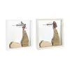 Sienas spogulis DKD Home Decor Balts Dabisks Cottage 25 x 4 x 25 cm (2 gb.)