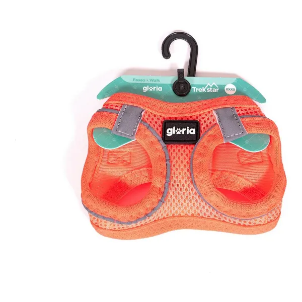 Suņu drošības siksna Gloria Air Mesh Trek Star Adjustable Oranžs XXXS Izmērs (18-20 cm)