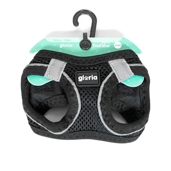 Suņu drošības siksna Gloria Air Mesh Trek Star Adjustable Melns XXXS Izmērs (18-20 cm)