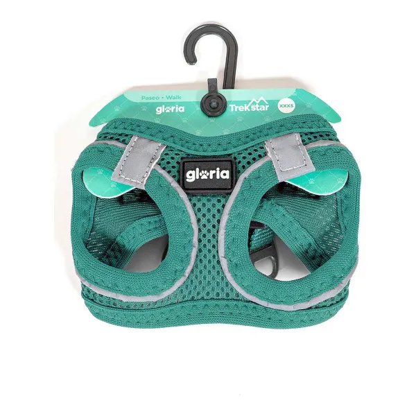 Suņu drošības siksna Gloria Air Mesh Trek Star Adjustable Tirkīzs XXXS Izmērs (18-20 cm)