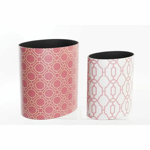 Мусорное ведро DKD Home Decor Белый Оранжевый Деревянный Полотно Vintage