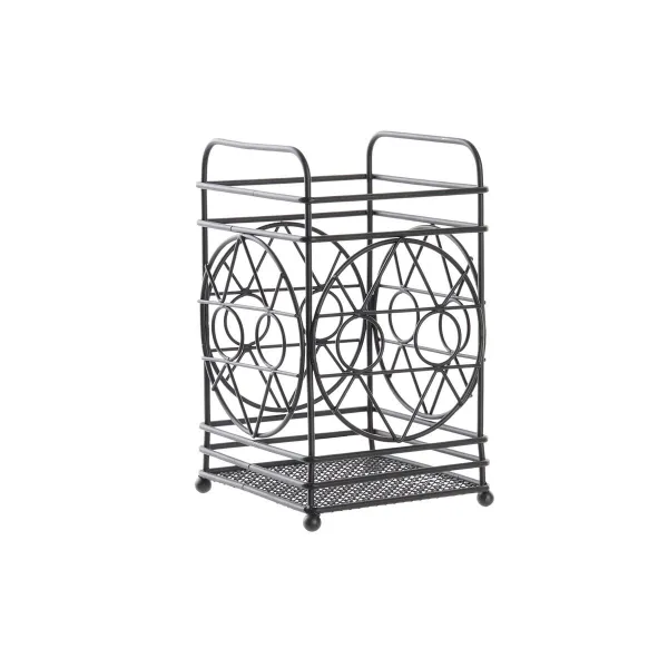 Virtuves Piederumu Žāvētājs DKD Home Decor Melns Metāls Ģeometrisks 12 x 12 x 20 cm