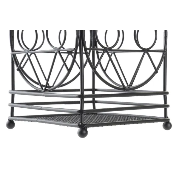 Stalo įrankių džiovinimo priemonė DKD Home Decor Juoda Metalinis Geometrinis 12 x 12 x 20 cm