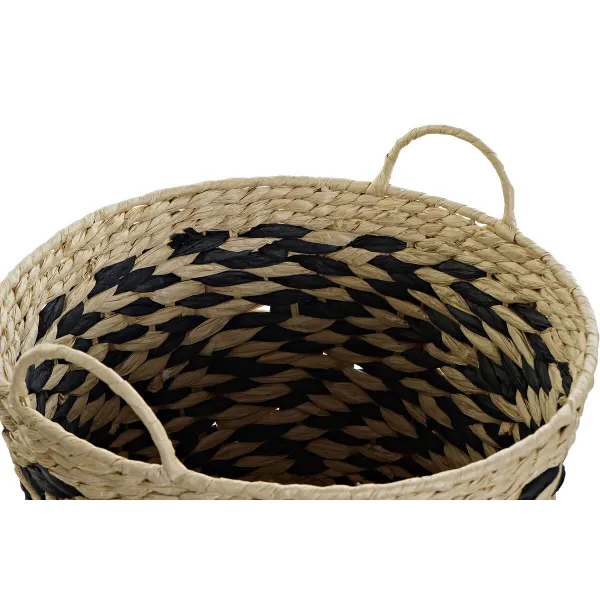 Grozs DKD Home Decor Melns Gaiši brūns Dabīgā Šķiedra (3 Daudzums) (3 gb.)