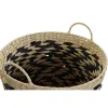Basket set DKD Home Decor Black Light brown Natural Fibre (3 Pieces) (3 Units)