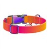 Waudog gradient nylon dog collar with QR code, orange , size M