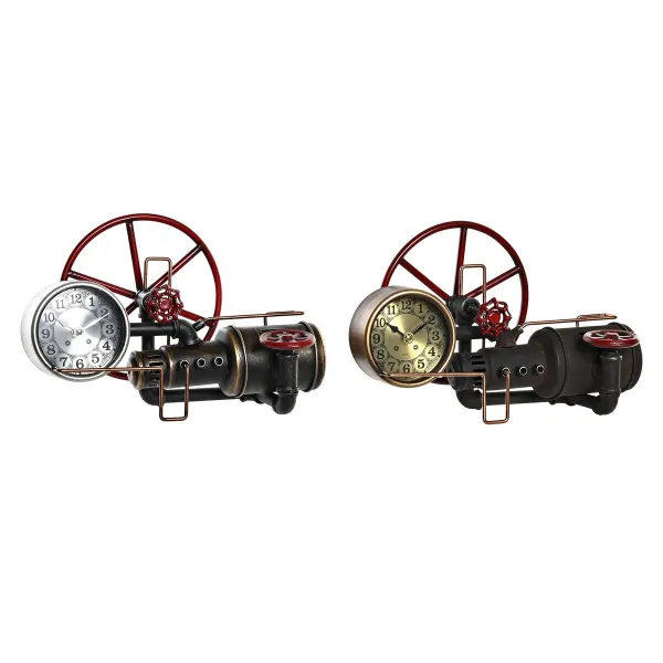 Stalinis laikrodis DKD Home Decor Auksinis Sidabras Vintage (2 vnt.)