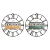 Seinäkello DKD Home Decor 49,5 x 3,5 x 48 cm Metalli Vihreä Keltainen Vintage Juna (2 osaa)