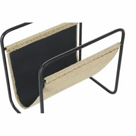 Полка для журналов DKD Home Decor 39 x 26 x 36 cm Натуральный Чёрный Металл