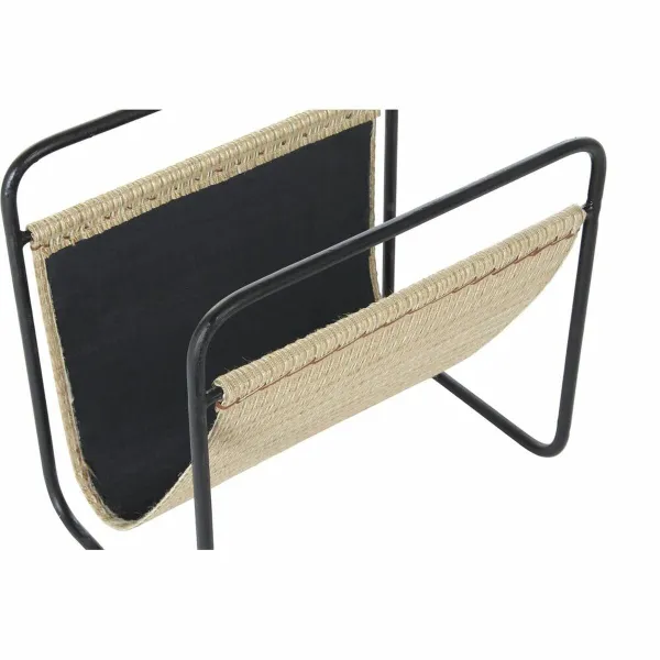 Полка для журналов DKD Home Decor 39 x 26 x 36 cm Натуральный Чёрный Металл