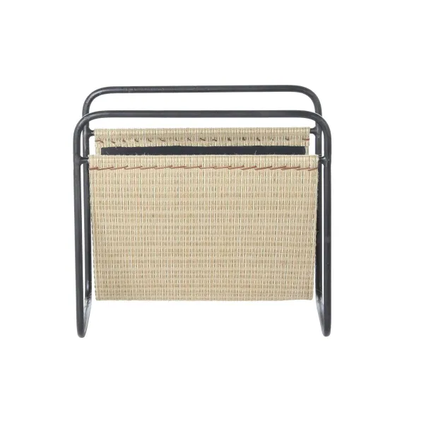 Полка для журналов DKD Home Decor 39 x 26 x 36 cm Натуральный Чёрный Металл
