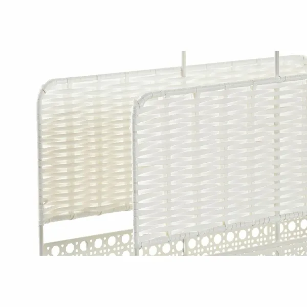 Полка для журналов DKD Home Decor Белый Натуральный Металл плетеный Boho 36,5 x 15 x 41 cm