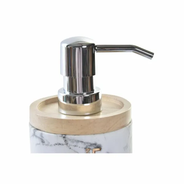 Ziepju dozators DKD Home Decor Marmors Balts Dabisks Sveķi Gumijas Plastmasa
