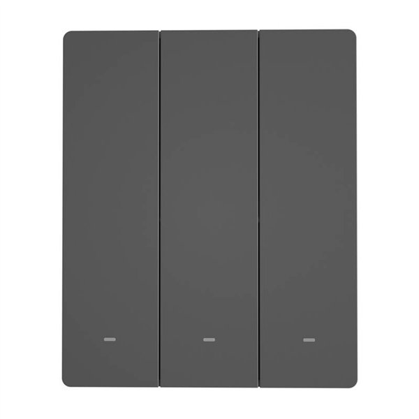 Smart WiFi wall switch SONOFF M5-3C-80 (3-channel, for frame, graphite)