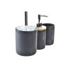 Dušas Komplekts DKD Home Decor Melns Dabisks Bambuss Dolomite 10,2 x 10,2 x 37,5 cm (3 Daudzums)