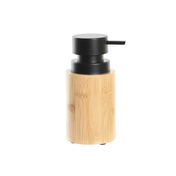 Muilo dozatorius DKD Home Decor Juoda Natūralus Bambukas polipropileno Loft 8 x 8 x 16 cm