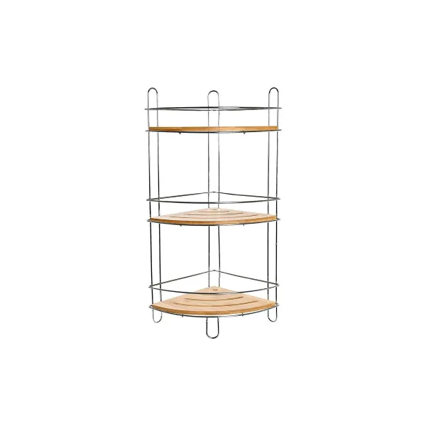 Vannasistabas Plaukti DKD Home Decor Bambuss Alumīnijs Nerūsējošais hroma metāls Dabisks 19,5 x 19,5 x 47 cm