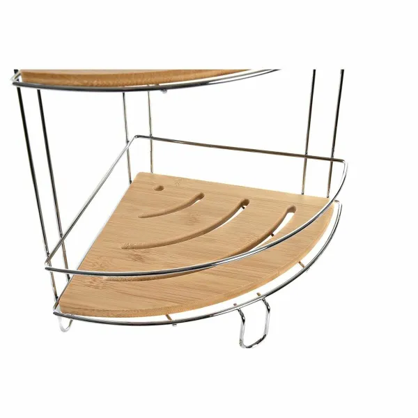 Vannasistabas Plaukti DKD Home Decor Bambuss Alumīnijs Nerūsējošais hroma metāls Dabisks 19,5 x 19,5 x 47 cm