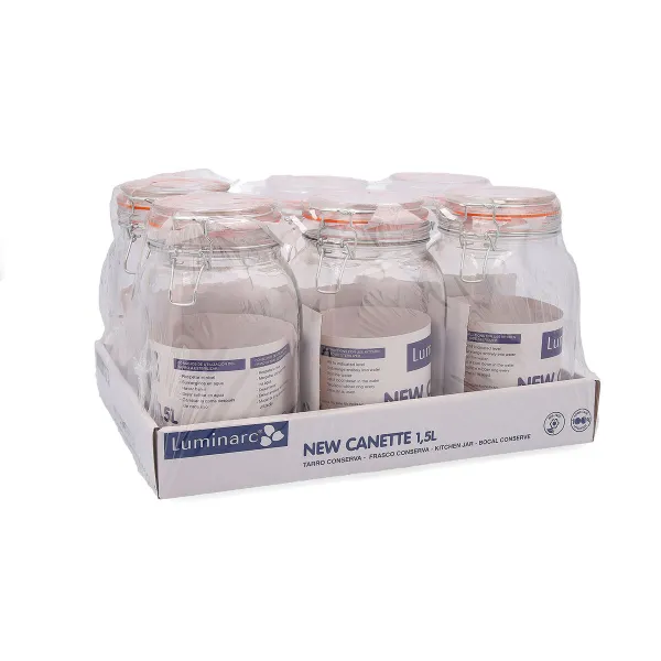 Стеклянная банка Quid New Canette Прозрачный Cтекло (1,5L) (Pack 6x)