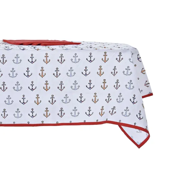 Stalo skalbinių rinkinys DKD Home Decor Mėlyna Balta Raudona 150 x 150 x 0,5 cm (2 vnt.)