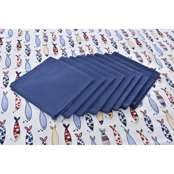 Galdauta komplekts DKD Home Decor 150 x 250 x 0,5 cm Sarkans Zils Balts (2 gb.)
