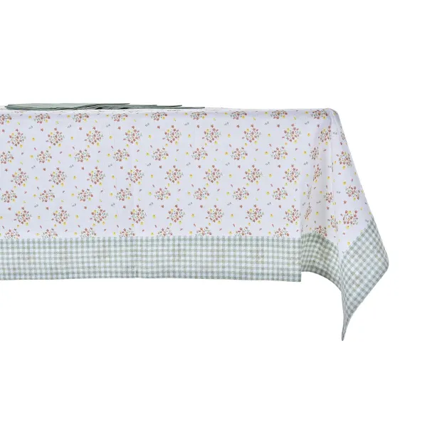 Stalo skalbinių rinkinys DKD Home Decor Gėlės Žalia 150 x 150 x 0,5 cm