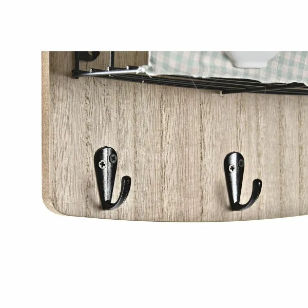 Uz sienas piestiprināts mēteļa pakaramais DKD Home Decor Koks Metāls 23 x 9 x 36 cm