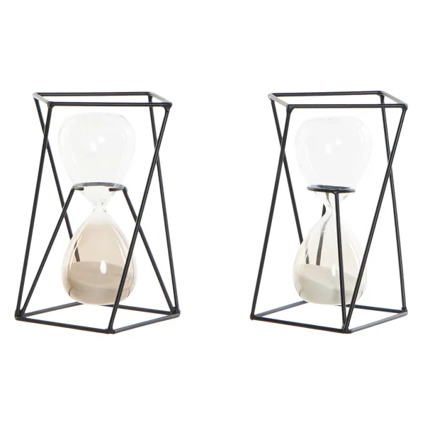 Smėlio laikrodis DKD Home Decor Juoda Gintaras Degtas molis 14 x 14 x 19 cm