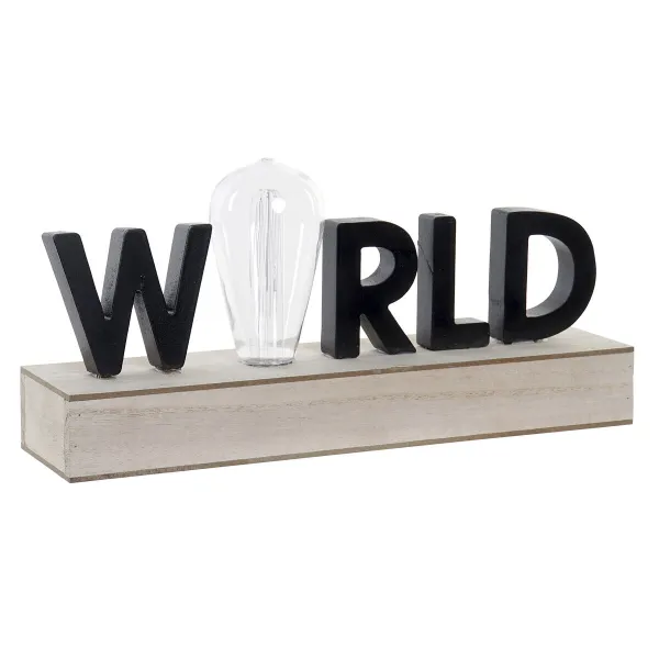 Koristevalot DKD Home Decor World Musta Metalli Puu MDF 30 x 40 cm 34 x 8 x 16 cm