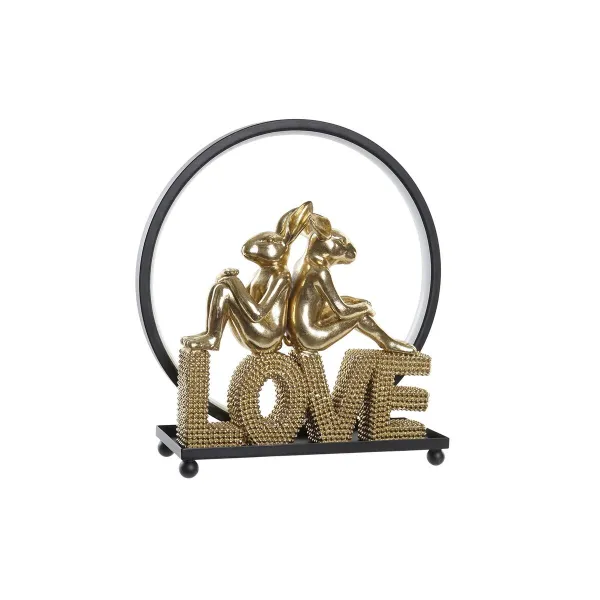 Apgaismojošs dekors DKD Home Decor Love Sveķi Trusis love 30 x 11 x 31,5 cm