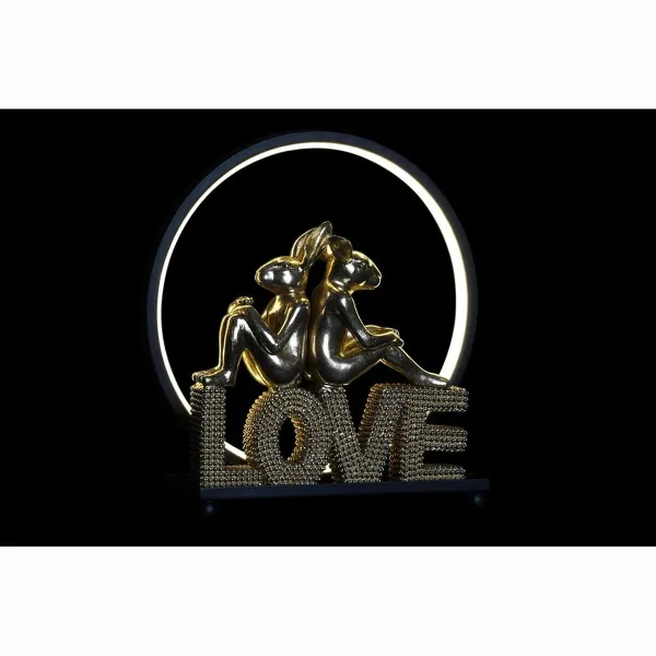 Светящееся украшение DKD Home Decor Love Смола Кролик love 30 x 11 x 31,5 cm