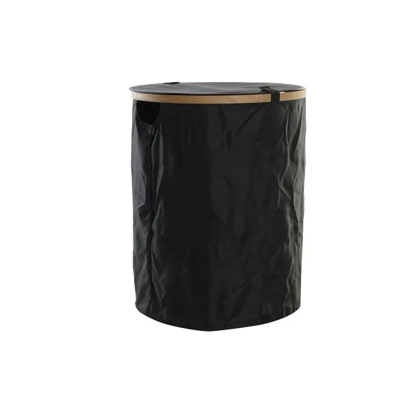 Skalbinių krepšys DKD Home Decor Juoda Ąžuolas Fetras (44 x 44 x 57 cm)
