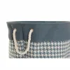 Veļas grozs DKD Home Decor Iekārtas zobs Pelēks Zils Dzeltens 45 x 45 x 45 cm (3 gb.)