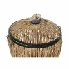 Grozu komplekts DKD Home Decor Melns Dabisks Metāls Rotangpalma 48 x 48 x 55 cm (2 gb.)