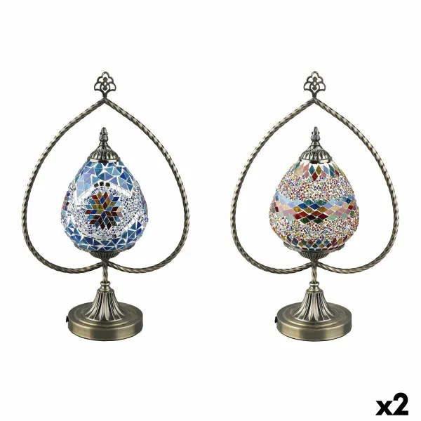 Desk lamp DKD Home Decor 32.5 x 16 x 47.5 cm 32,5 x 16 x 47,5 cm Crystal Metal Multicolour 220 V 50 W (2 Units)