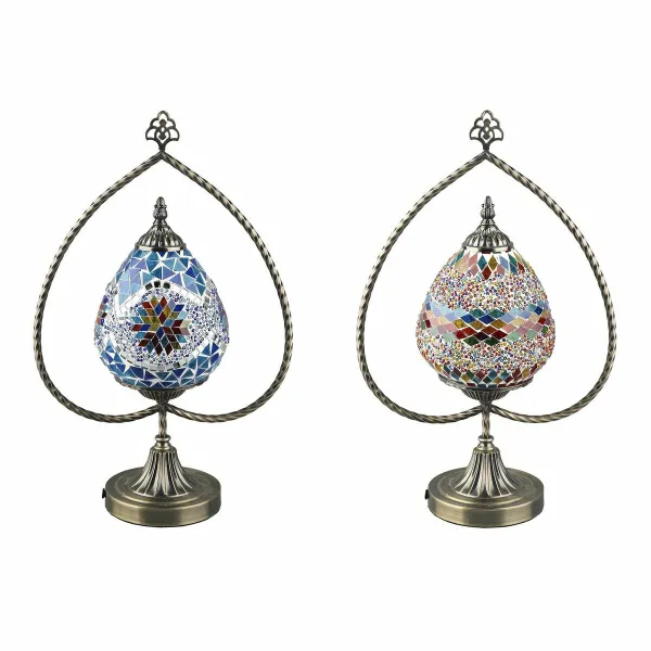 Pöytälamppu DKD Home Decor 32.5 x 16 x 47.5 cm 32,5 x 16 x 47,5 cm Kristalli Metalli Monivärinen 220 V 50 W (2 osaa)