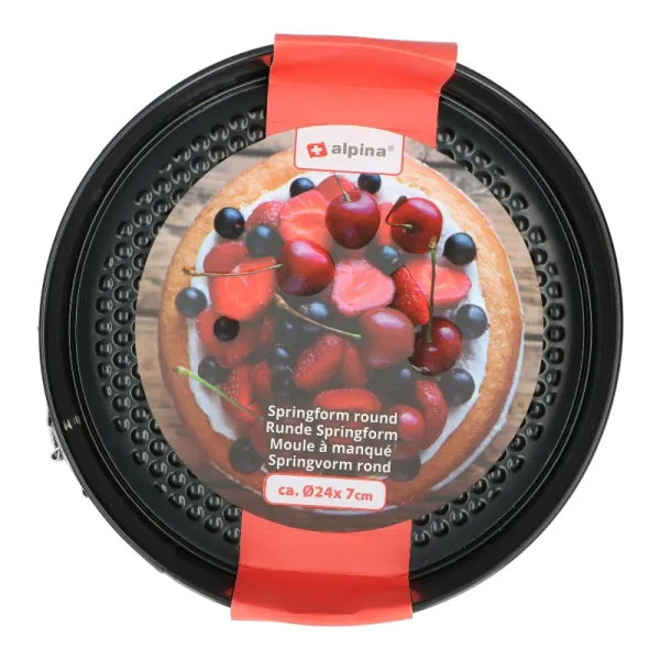 Alpina - Round baking tin / cake tin with non-stick coating 24x7 cm (black)