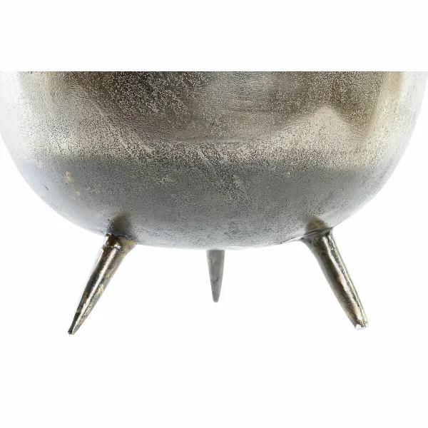Centerpiece DKD Home Decor Golden Silver Aluminium 31 x 31 x 19,5 cm (2 Units)