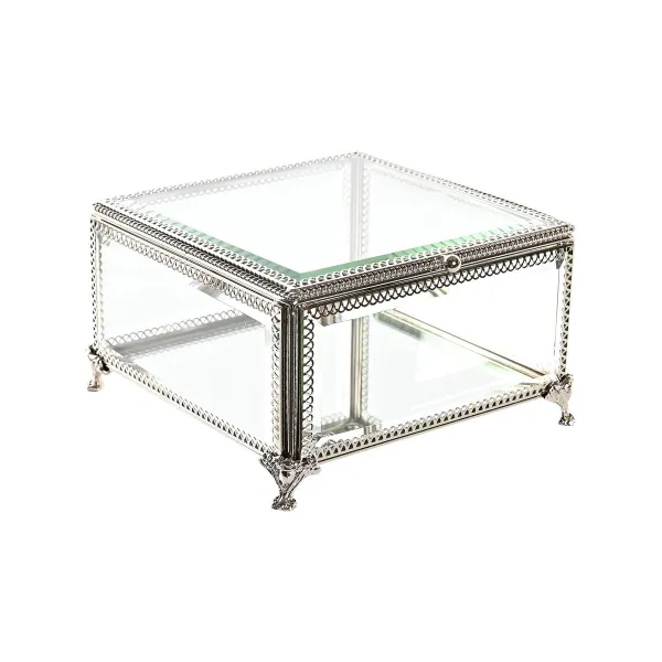 Korurasia DKD Home Decor Kristalli Metalli 16 x 16 x 10 cm Hopeinen Läpinäkyvä
