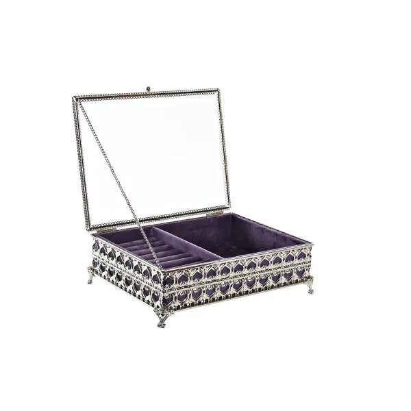 Dėžutė DKD Home Decor Stiklas Metalinis (24 x 18 x 7 cm)