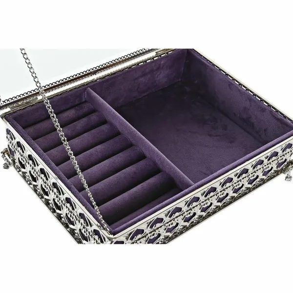 Dėžutė DKD Home Decor Stiklas Metalinis (24 x 18 x 7 cm)