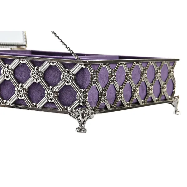 Dėžutė DKD Home Decor Stiklas Metalinis (22 x 22 x 7 cm)