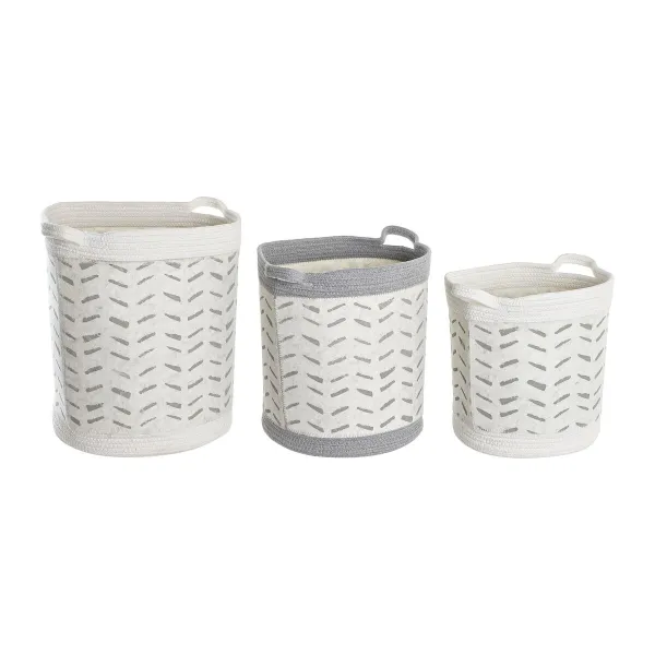 Набор корзин DKD Home Decor Белый Серый 35 x 35 x 40 cm 3 Предметы