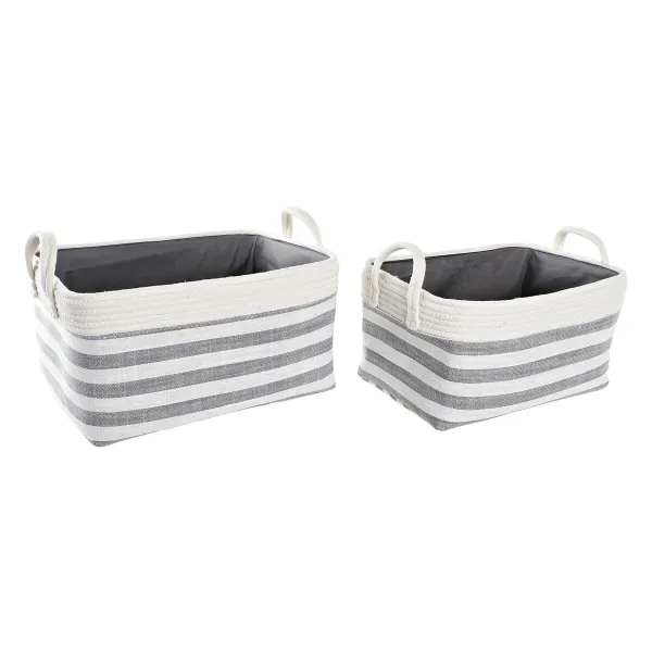 Набор корзин DKD Home Decor Лучи 40 x 30 x 23 cm Серый
