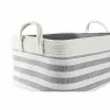 Krepšelio rinkinys DKD Home Decor Dryžiai 40 x 30 x 23 cm Pilka