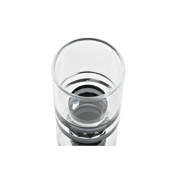 Подсвечник DKD Home Decor Синий Чёрный Стеклянный 6 x 6 x 16 cm