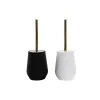 Tualetes Birste DKD Home Decor Balts Melns Nerūsējošais tērauds polistirols 12 x 12 x 34,5 cm (2 gb.)