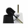 Tualetes Birste DKD Home Decor Balts Melns Nerūsējošais tērauds polistirols 12 x 12 x 34,5 cm (2 gb.)