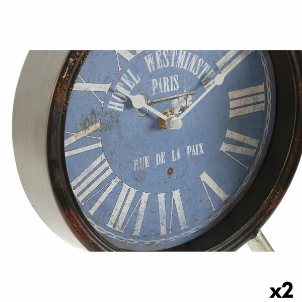 Stalinis laikrodis DKD Home Decor Mėlyna Juoda Vintage (2 vnt.)