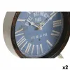 Table clock DKD Home Decor Blue Black Vintage (2 Units)